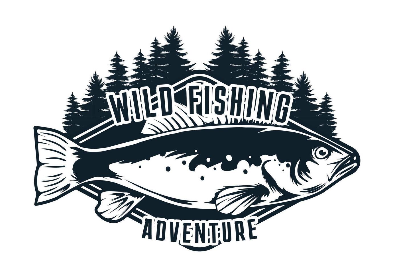 Wild fishing adventure design vector