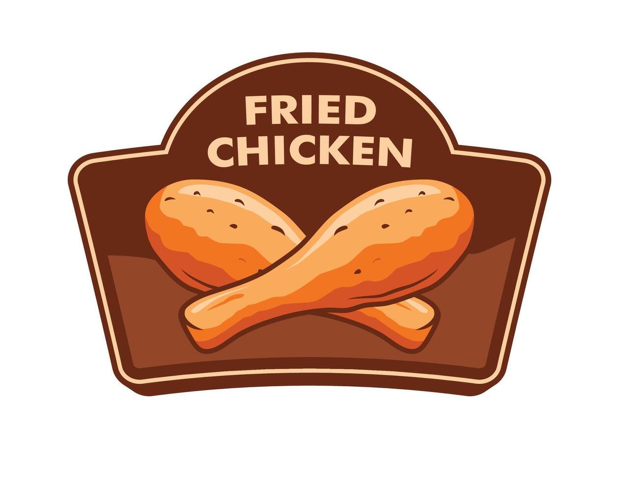 Fried chicken logo badge design vector