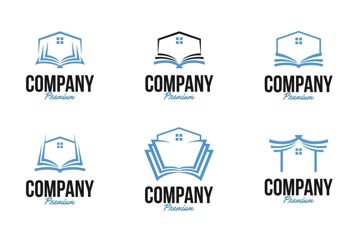 Set of book house logo design illustration template idea vector