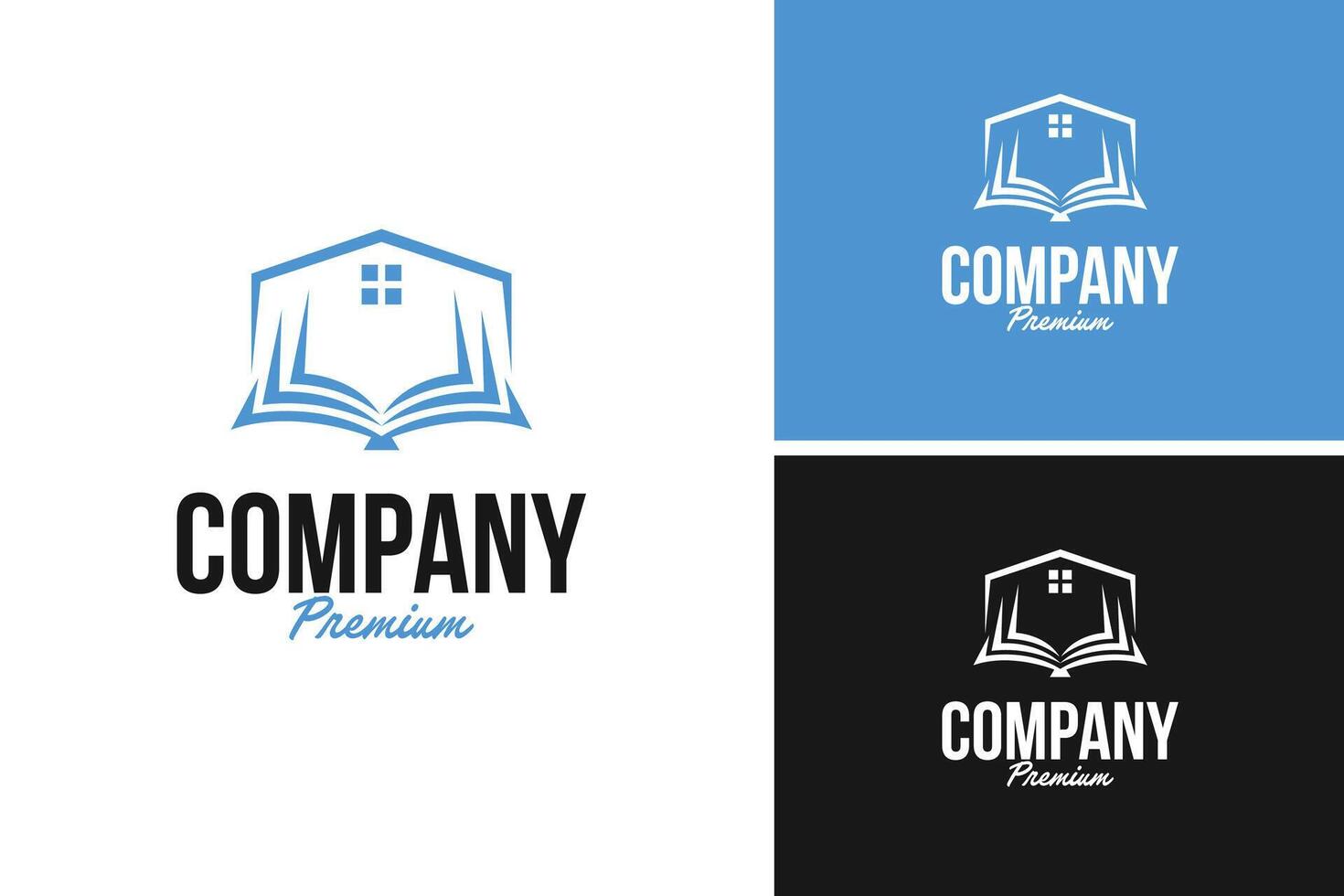 Book house logo design illustration template idea vector