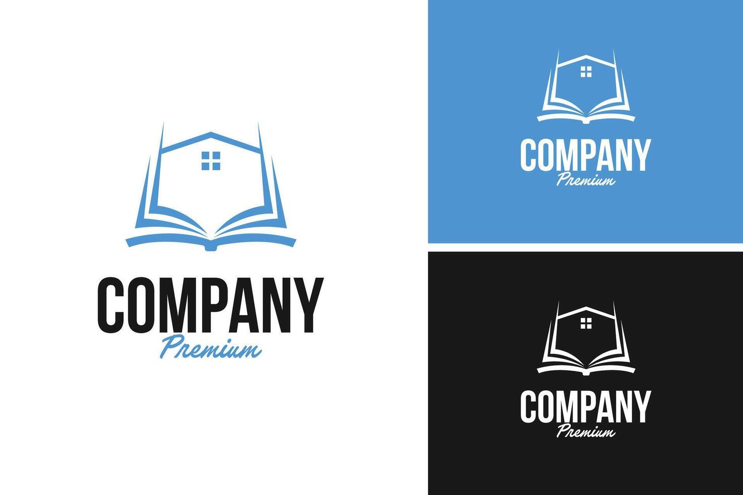 Book house logo design illustration template idea vector