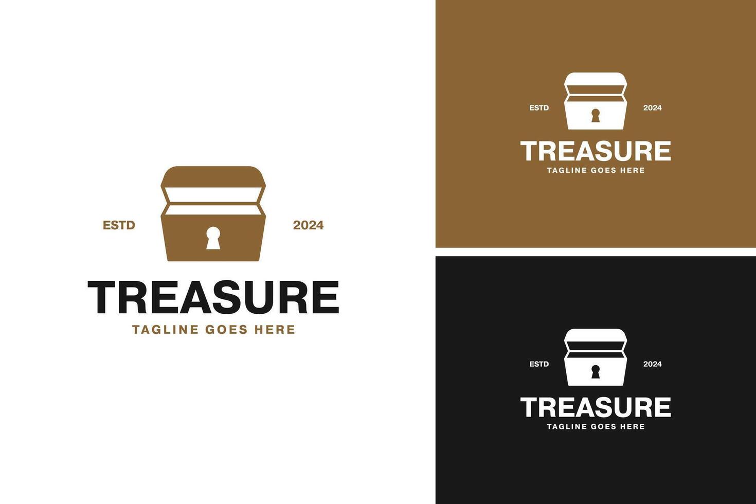 Treasure chest logo design illustration template idea vector