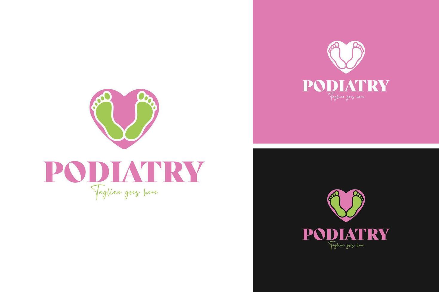 Foot with a heart shape incorporated into the arch logo design, representing care and compassion for foot health. illustration template idea vector