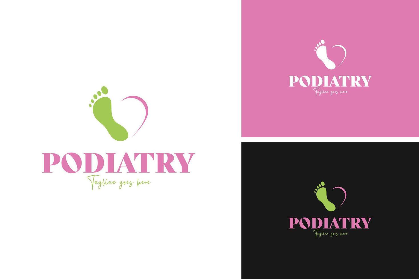 Foot with a heart shape incorporated into the arch logo design, representing care and compassion for foot health. illustration template idea vector