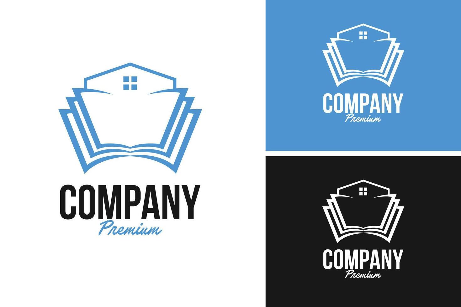 Book house logo design illustration template idea vector
