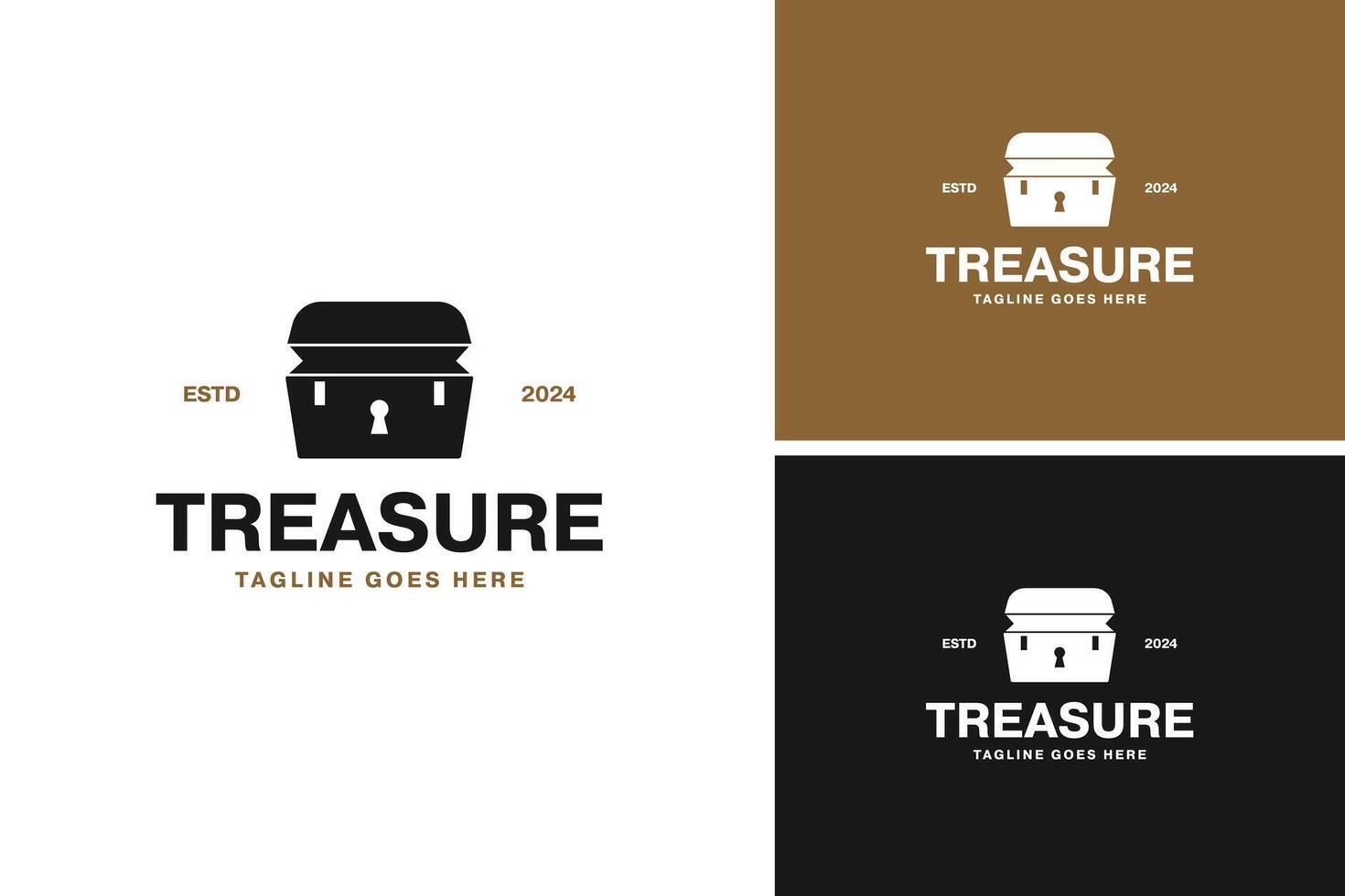Treasure chest logo design illustration template idea vector
