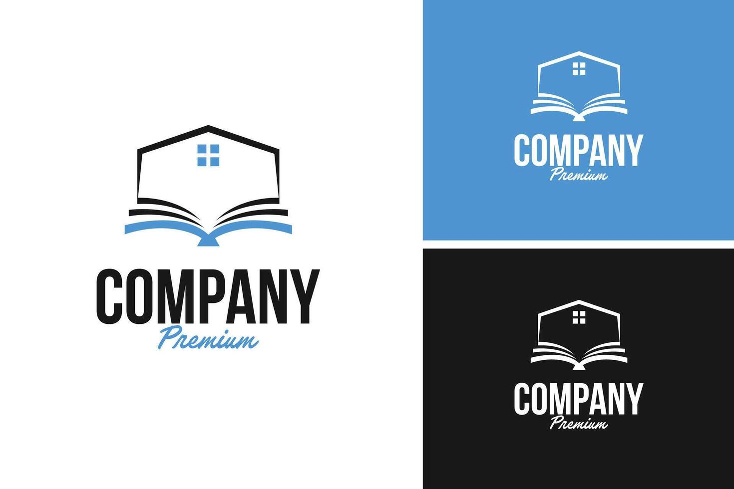 Book house logo design illustration template idea vector