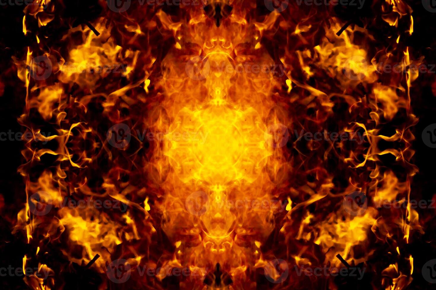 The movement of the flames in the dark photo
