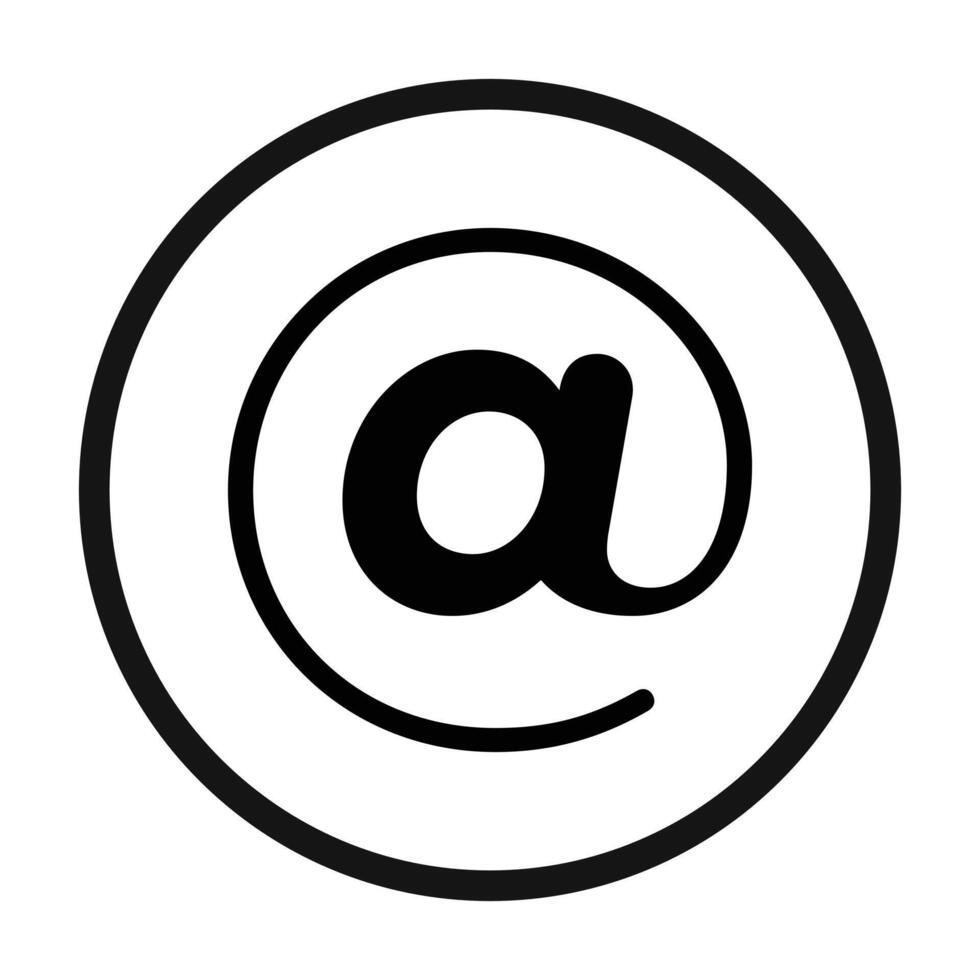 Email At Symbol Icon Perfect for Online Communication and Contact Information vector