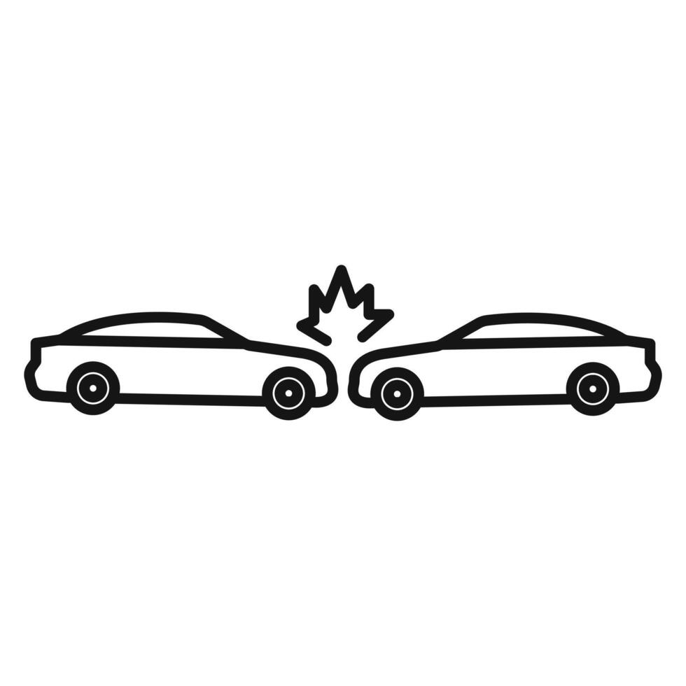 Vehicle Collision Car Crash Icon for Insurance Claims vector