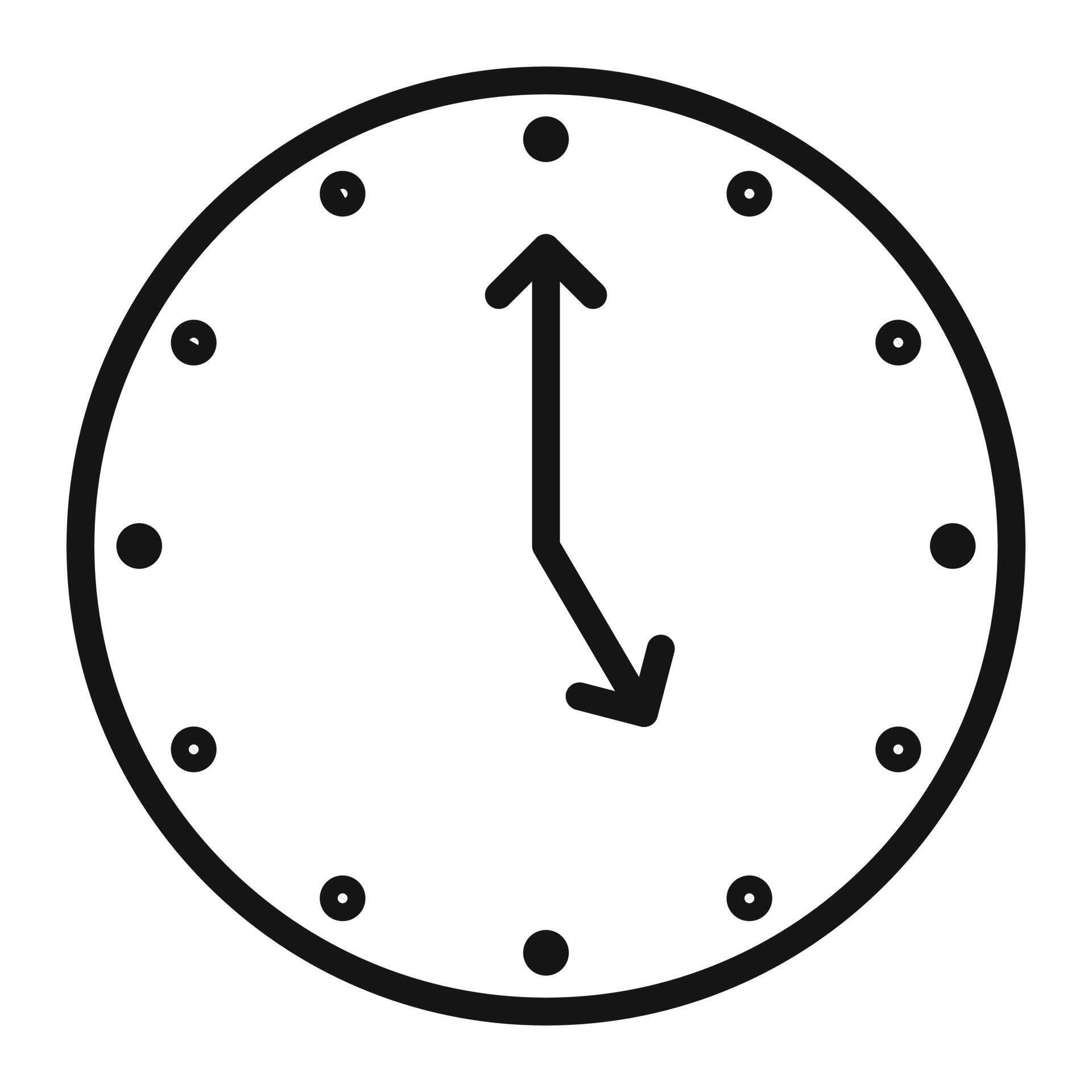 Classic Five O Clock Wall Clock Icon for Precise Time Management