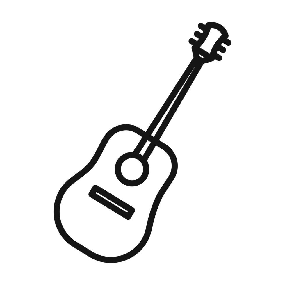 Guitar Icon for Music Equipment Stores and Guitar Tutorial Apps vector