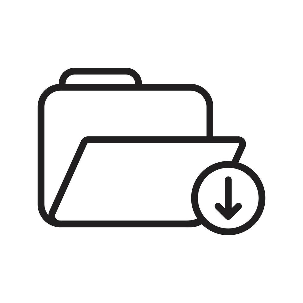 File Download Folder Icon Ideal for Digital Storage and Organization vector