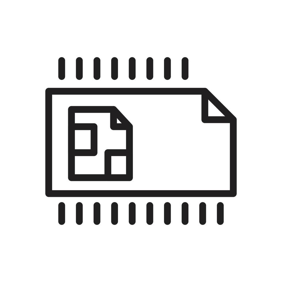 Embedded SIM Card Icon Ideal for Mobile Technology and Connectivity vector