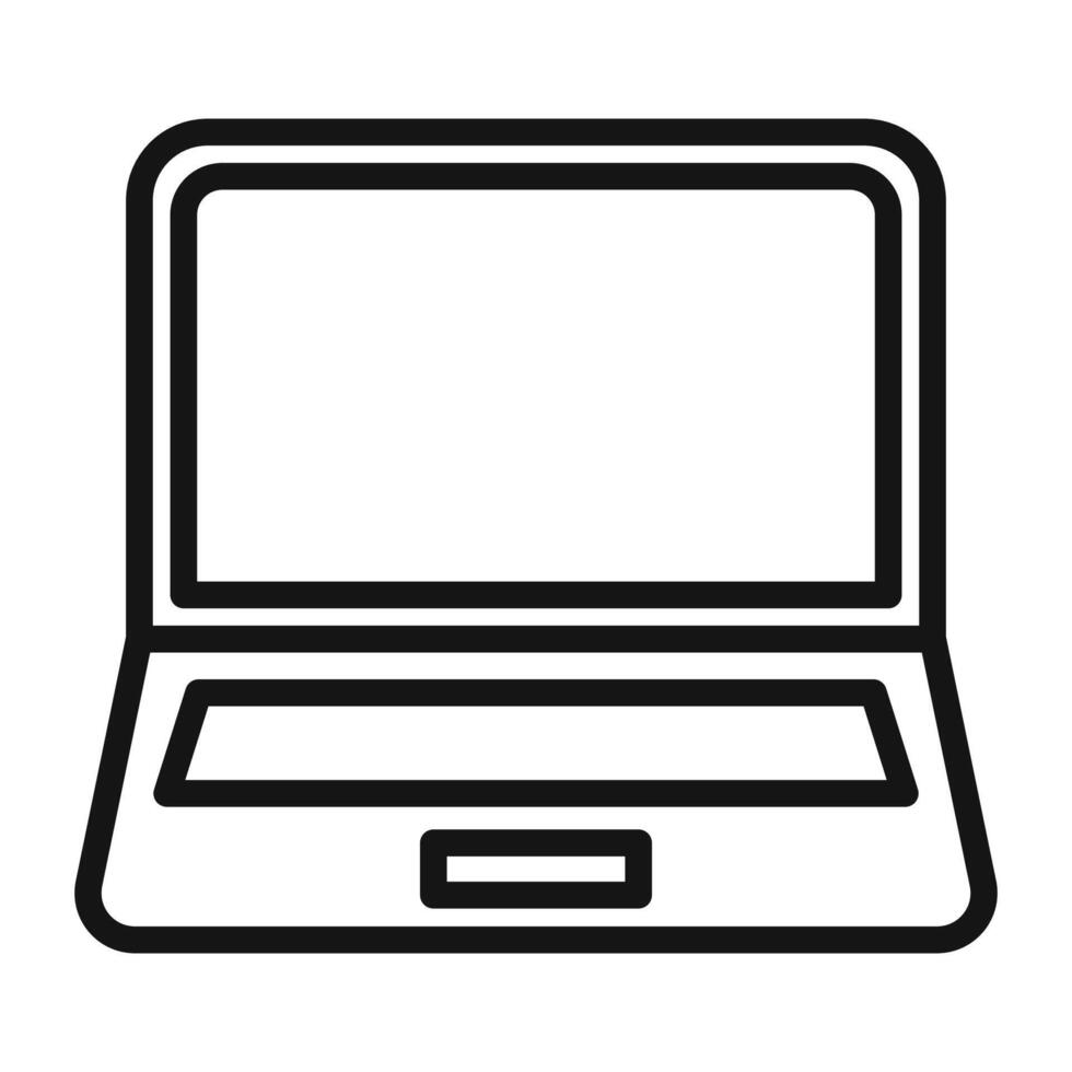 Portable Laptop Icon Ideal for Remote Work and Study vector