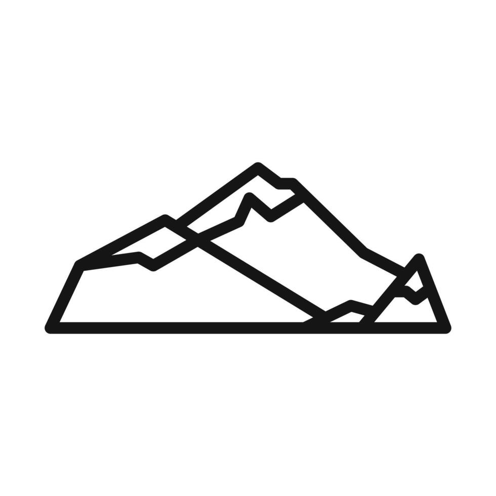 Mountain Peaks Icon for Hiking Trails and Outdoor Adventure Guides vector