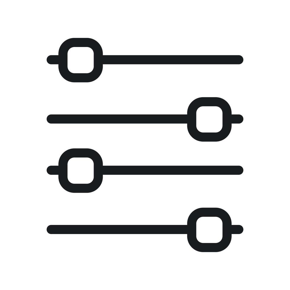 Adjustment Sliders Icon Ideal for User Customization and Control Settings vector