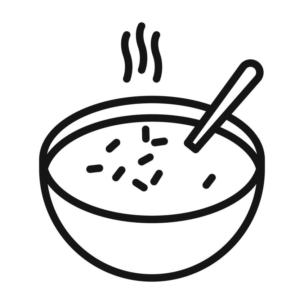Hot Soup Bowl Icon for Culinary Websites vector