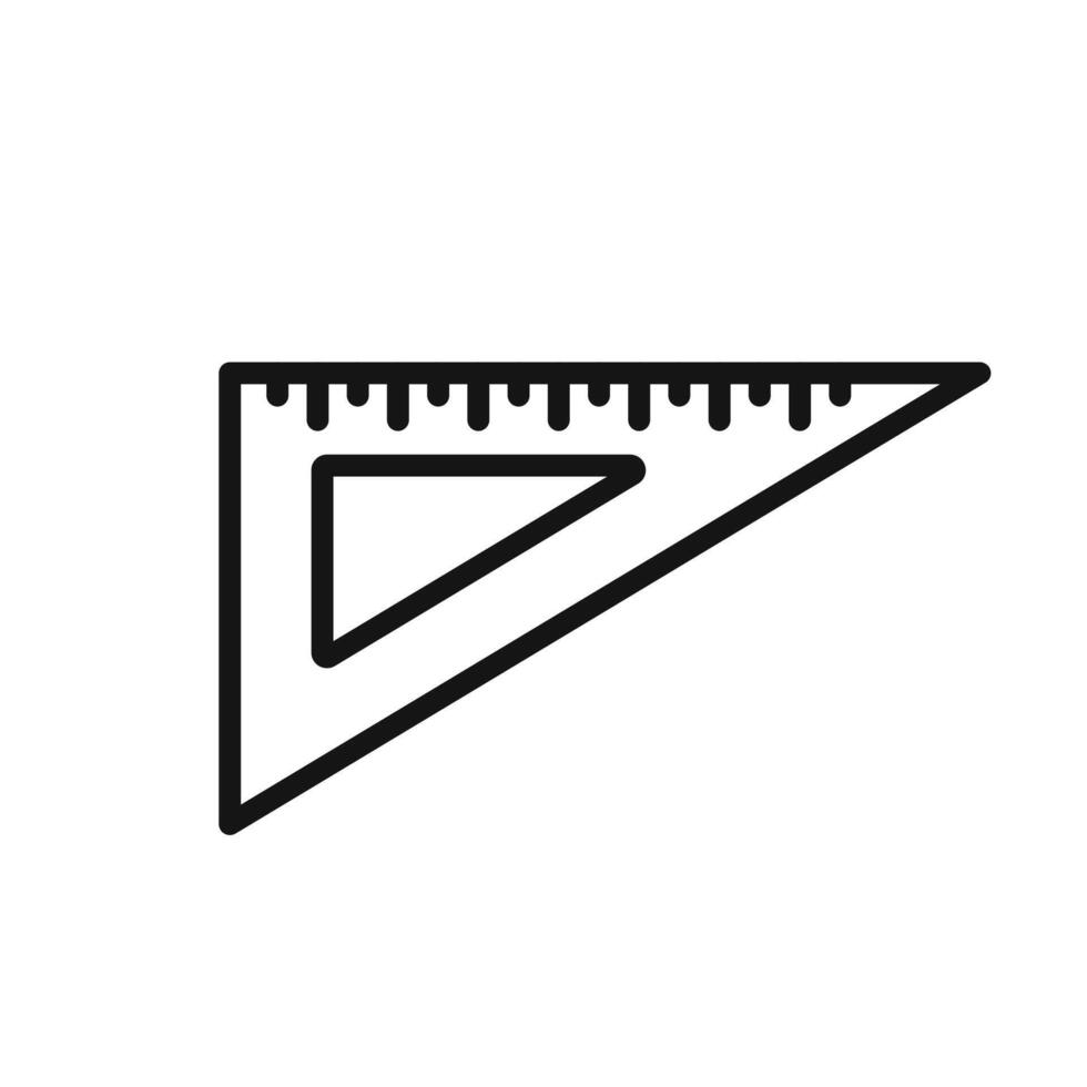 Technical Triangle Ruler Icon for Accurate Drafting and Engineering Plans vector