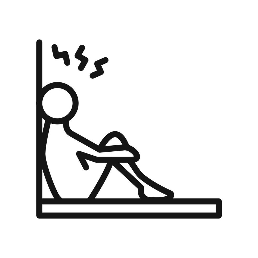 Depression icon Black line art vector