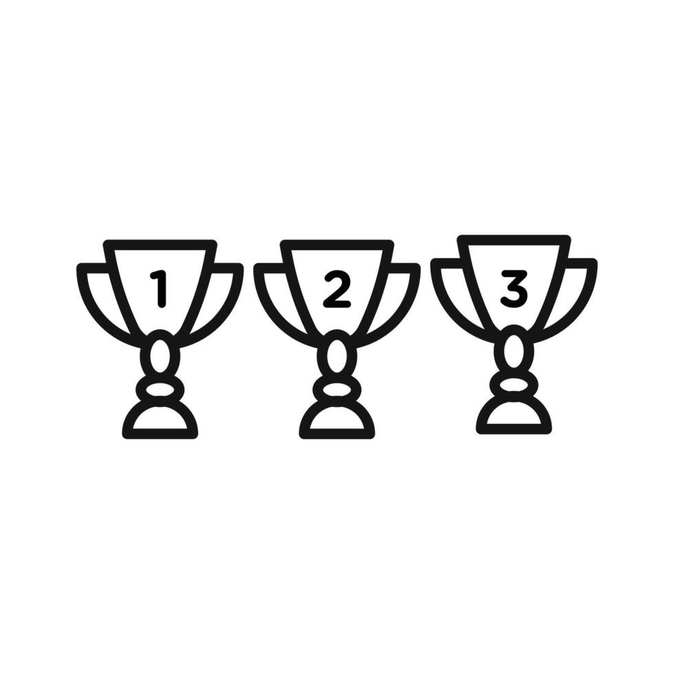 First second Third prize trophy cup icon vector