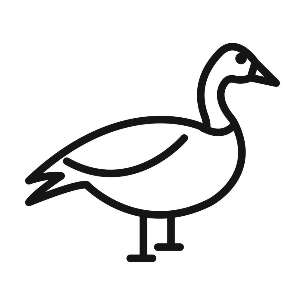Goose icon Black line art vector