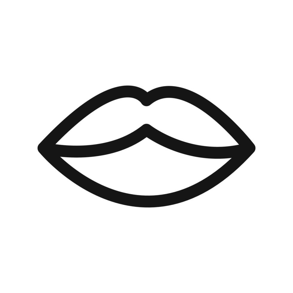 Lips icon Black line art vector