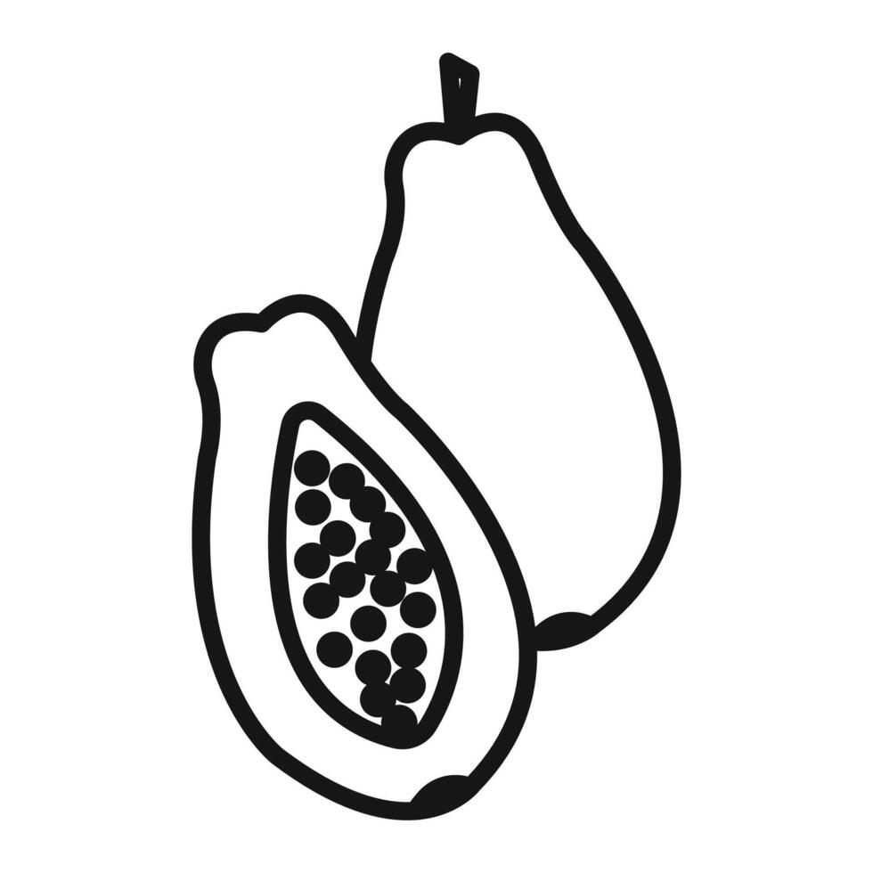 Papaya icon set vector