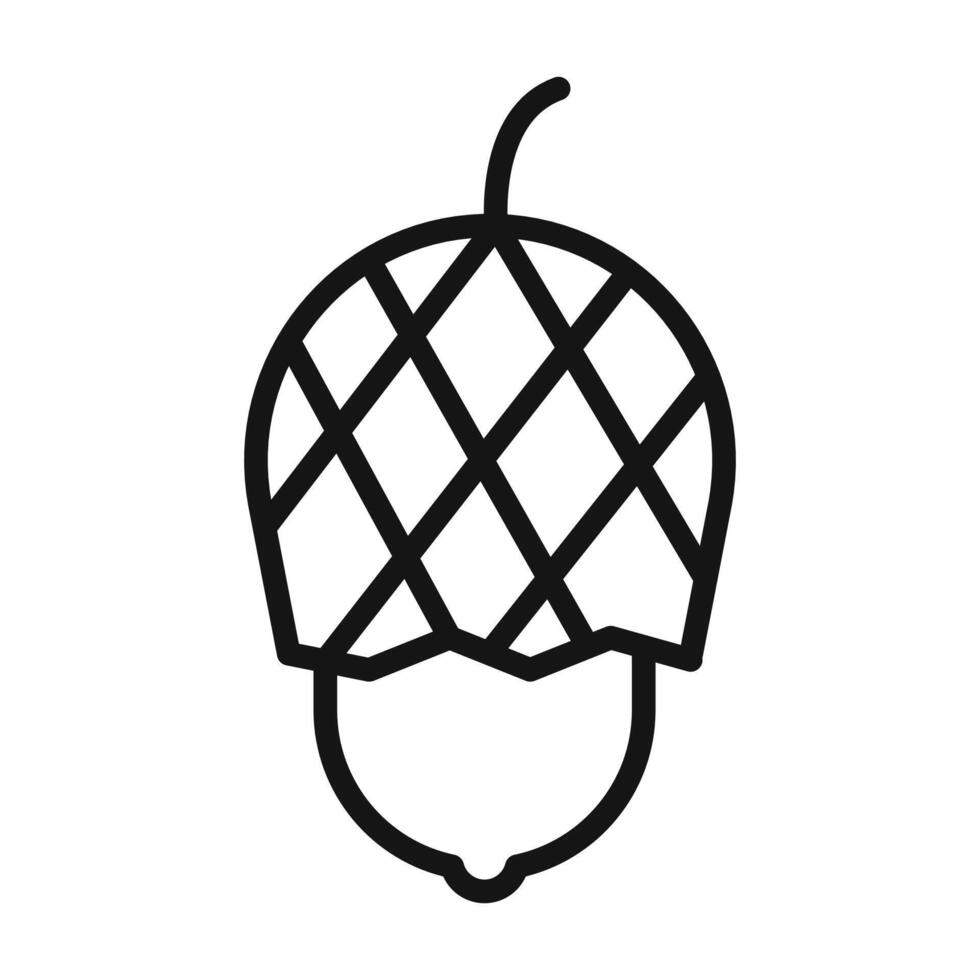 acorn icon Black line art vector