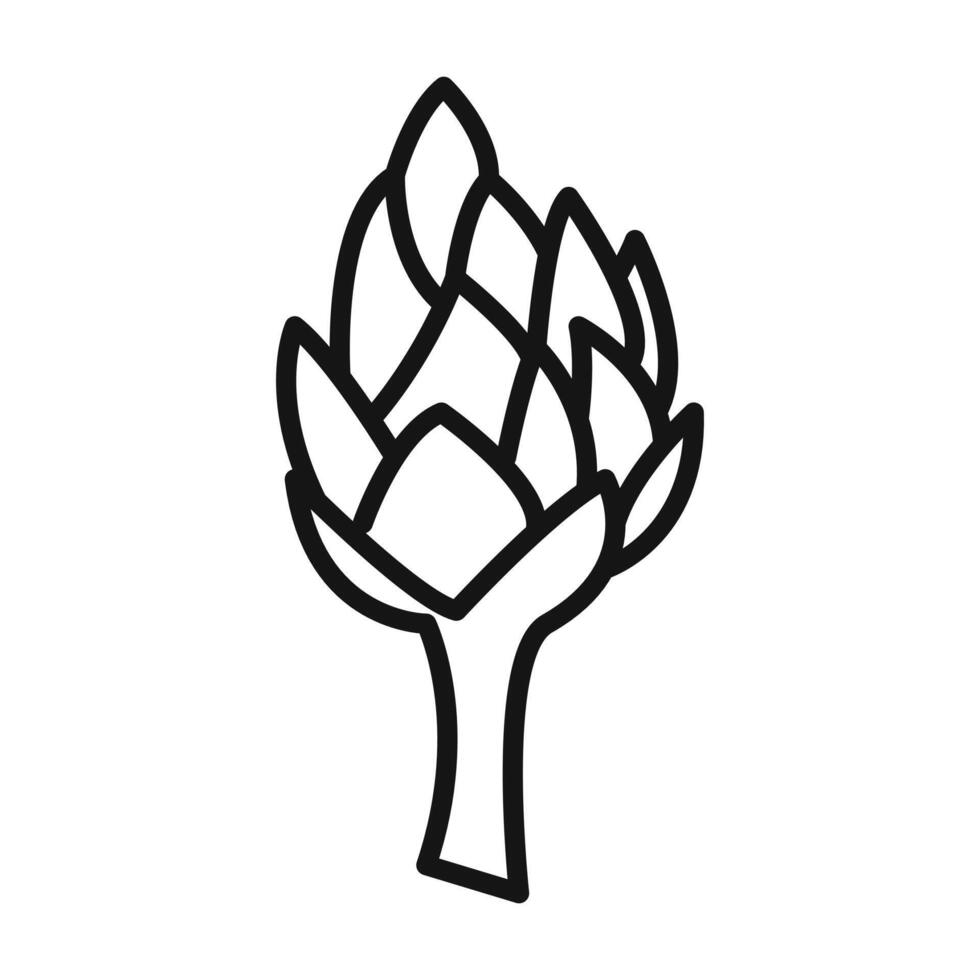 artichoke icon Black line art vector