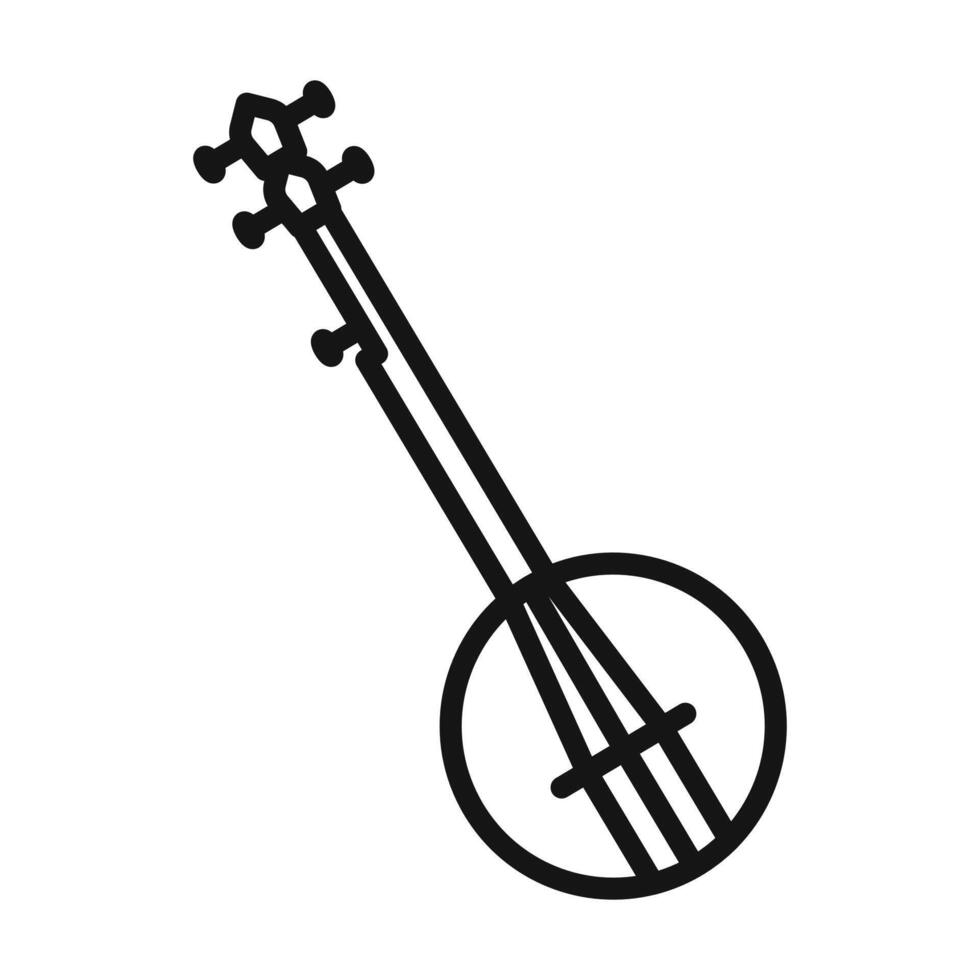 banjo icon Black line art vector