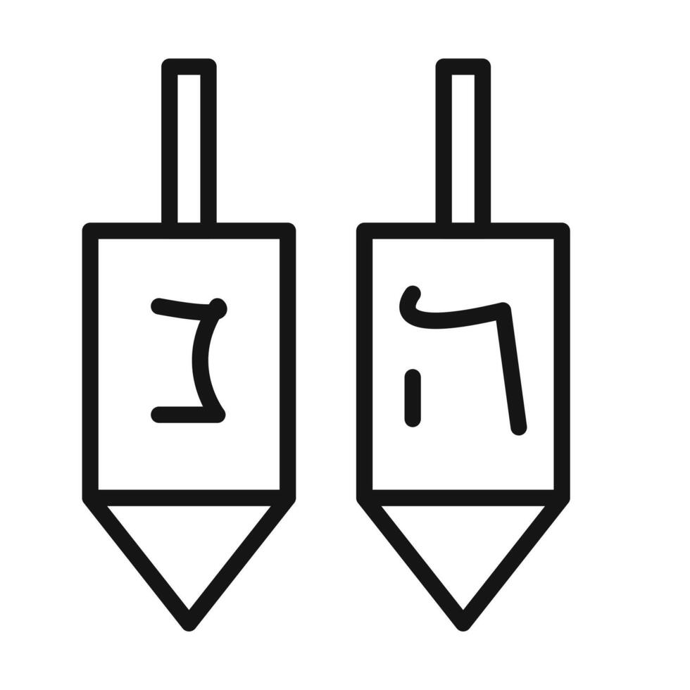 dreidel icon Black line art vector
