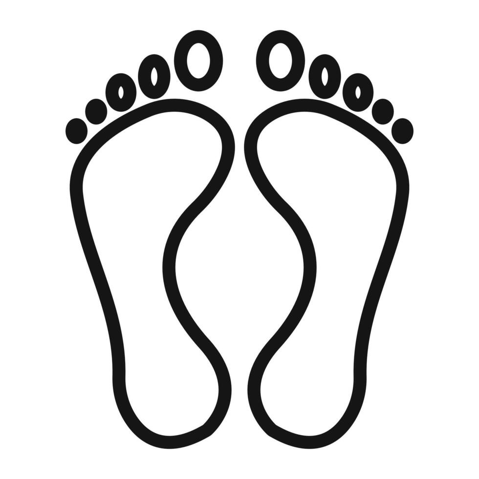 foot icon Black line art vector