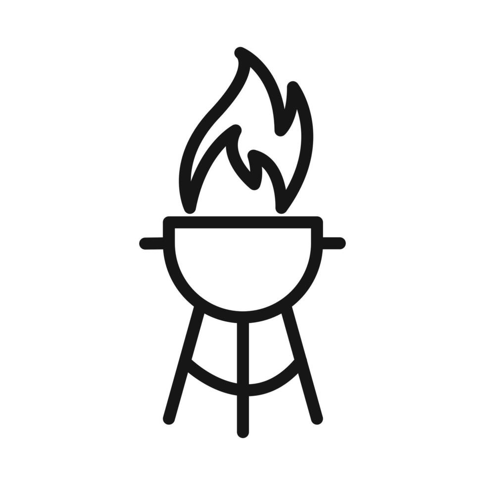 grill icon Black line art vector