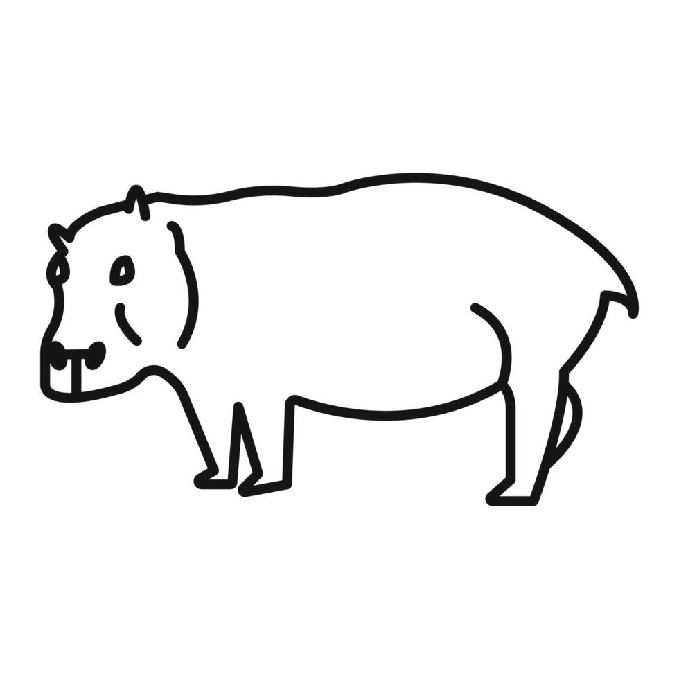 hippopotamus or hippo icon vector