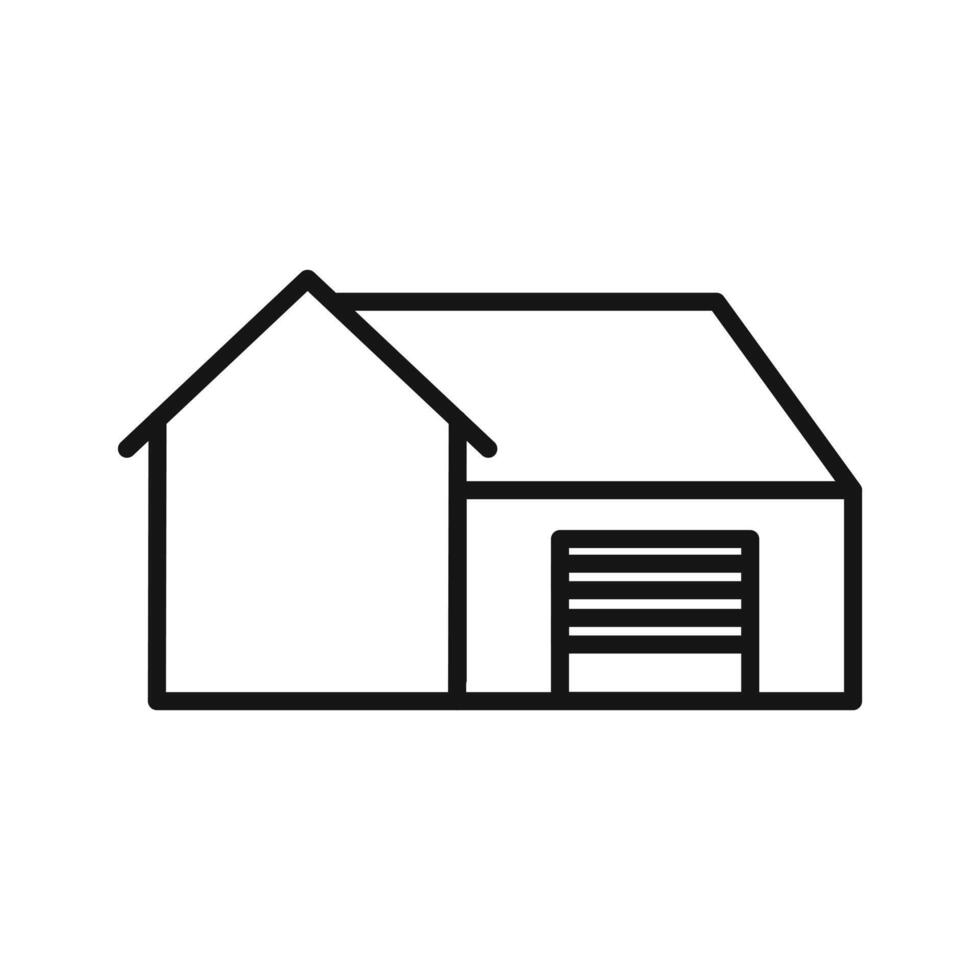 house with garage icon vector