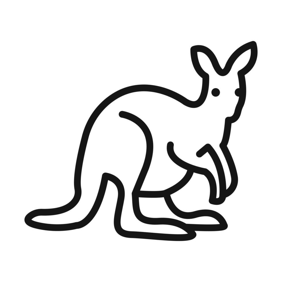 kangaroo icon Black line art vector