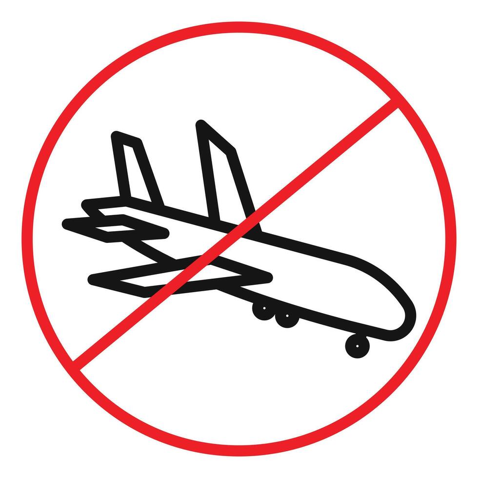 no flight or fly zone icon vector