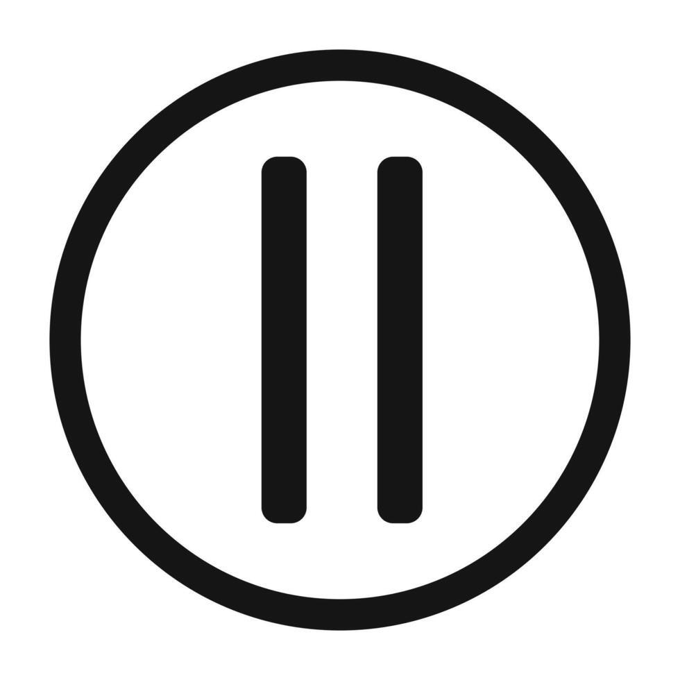 pause icon Black line art vector
