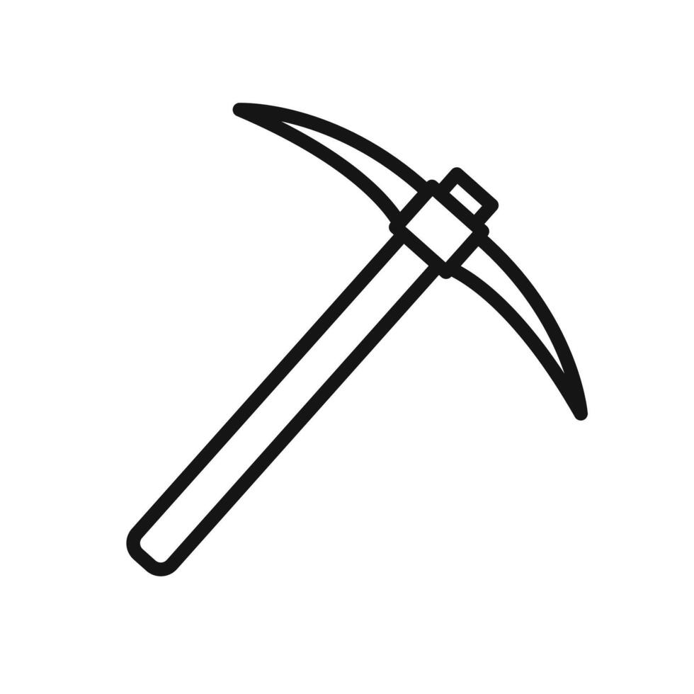 pickaxe icon Black line art vector
