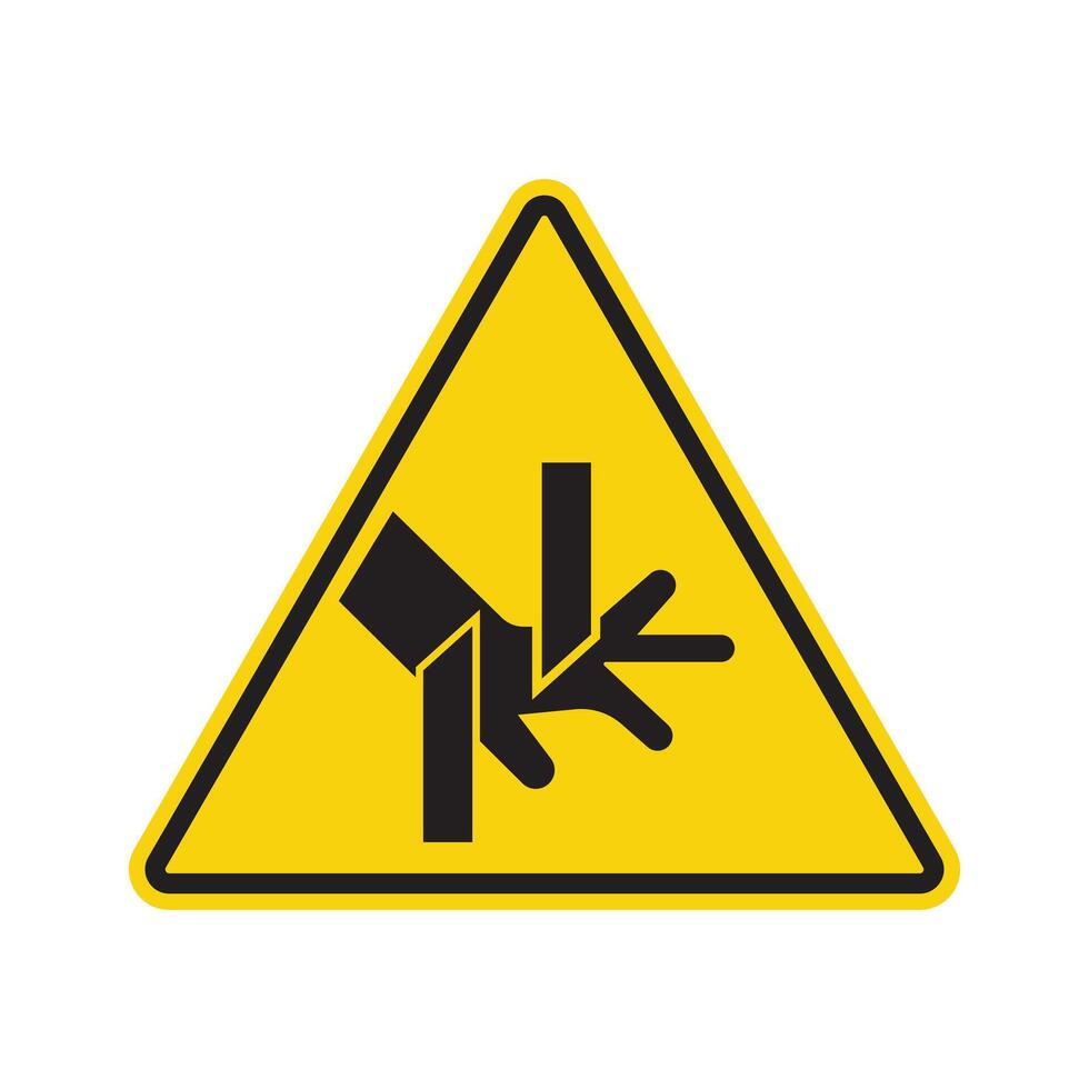 pinched warn sign icon vector