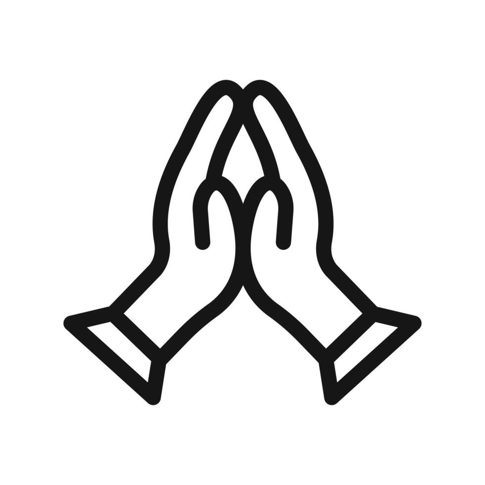 Pray icon Black line art vector