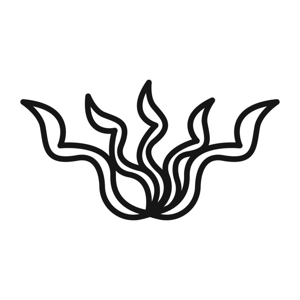 Seaweed icon Black line art vector