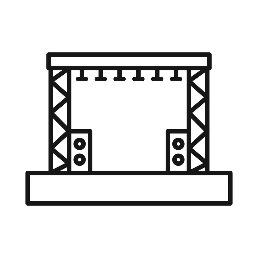 Stage icon Black line art vector