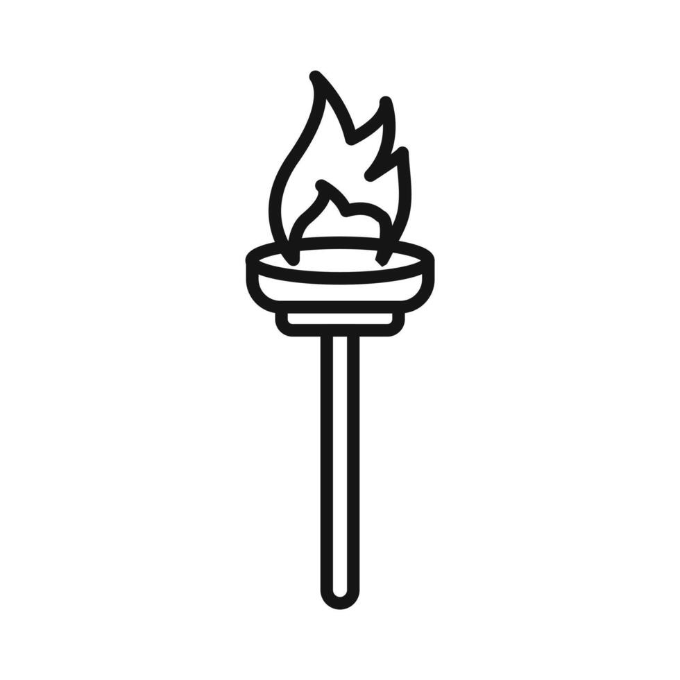 Torch flame icon vector