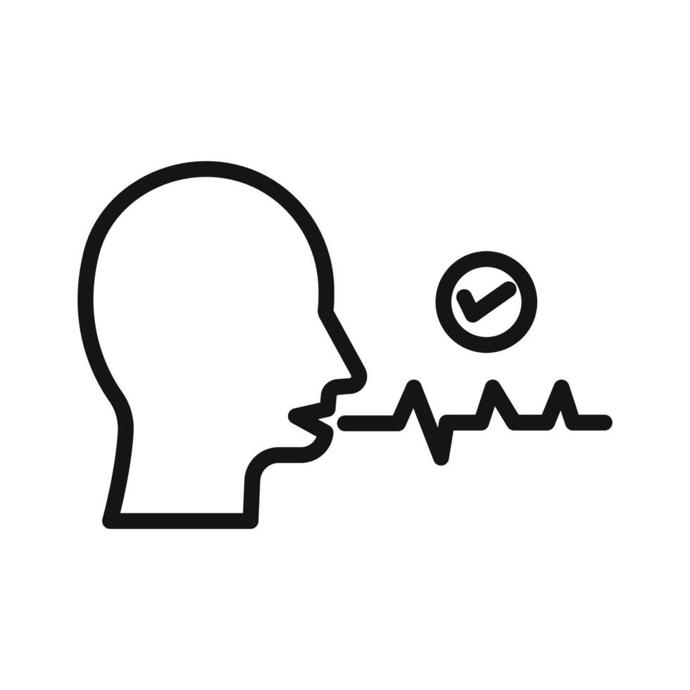 Voice recognition icon vector