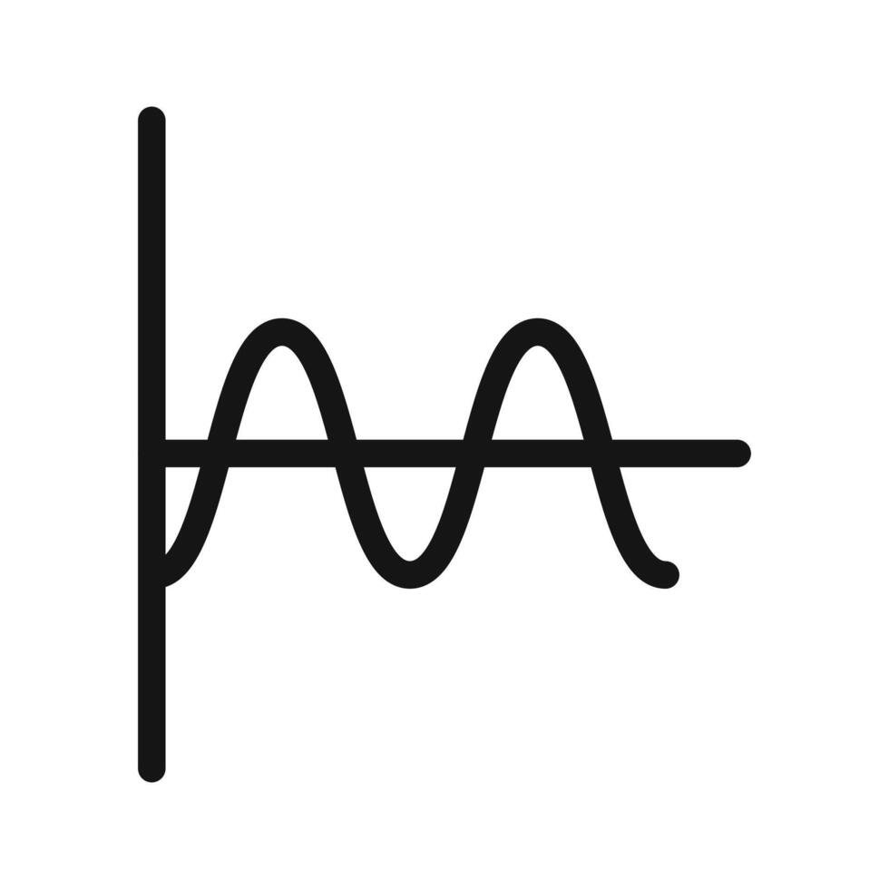 sinusoid icon Black line art vector
