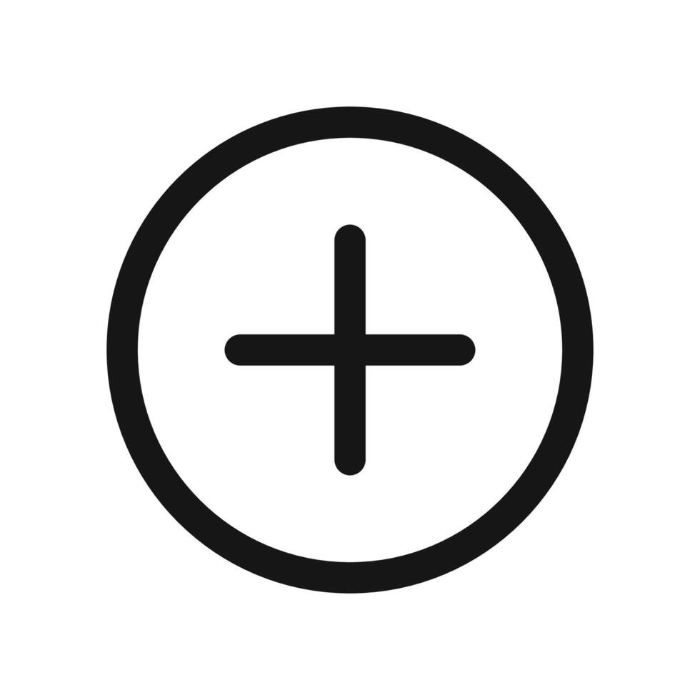 Add Icon Black line art vector