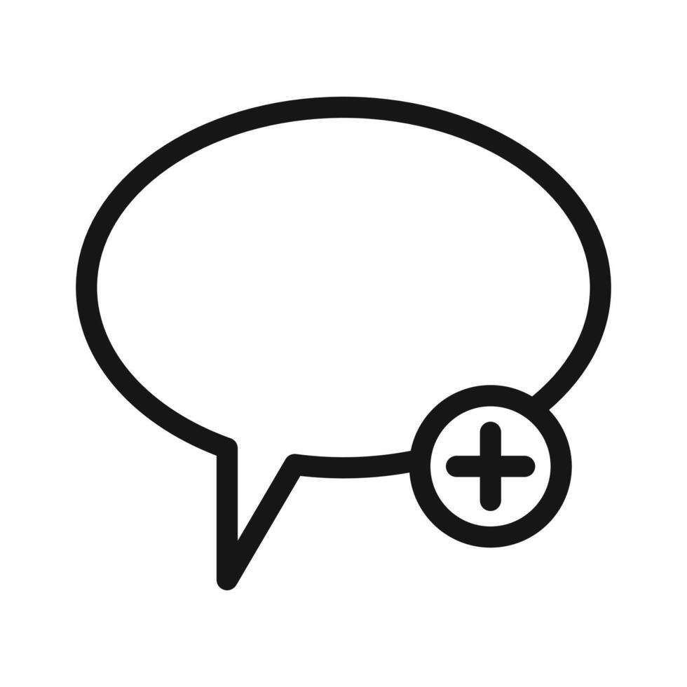 Add chat icon Black line art vector