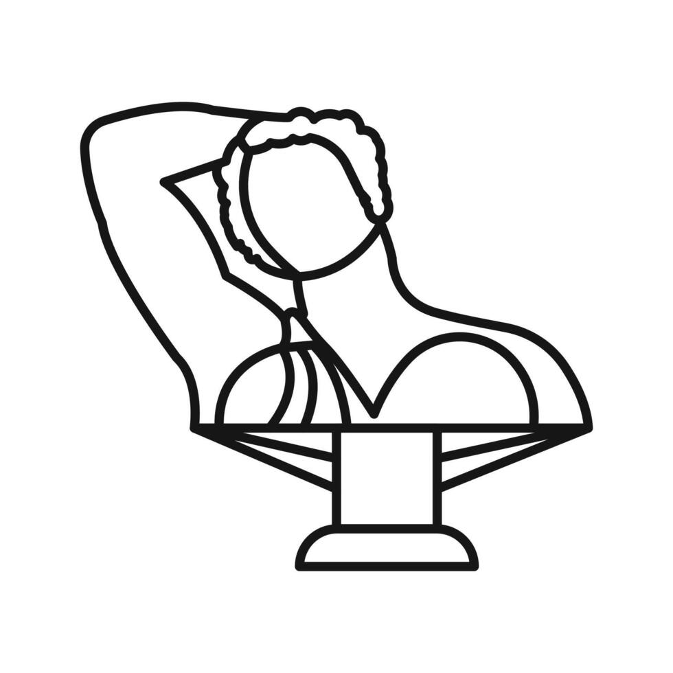 Ancient statue icon Black line art vector